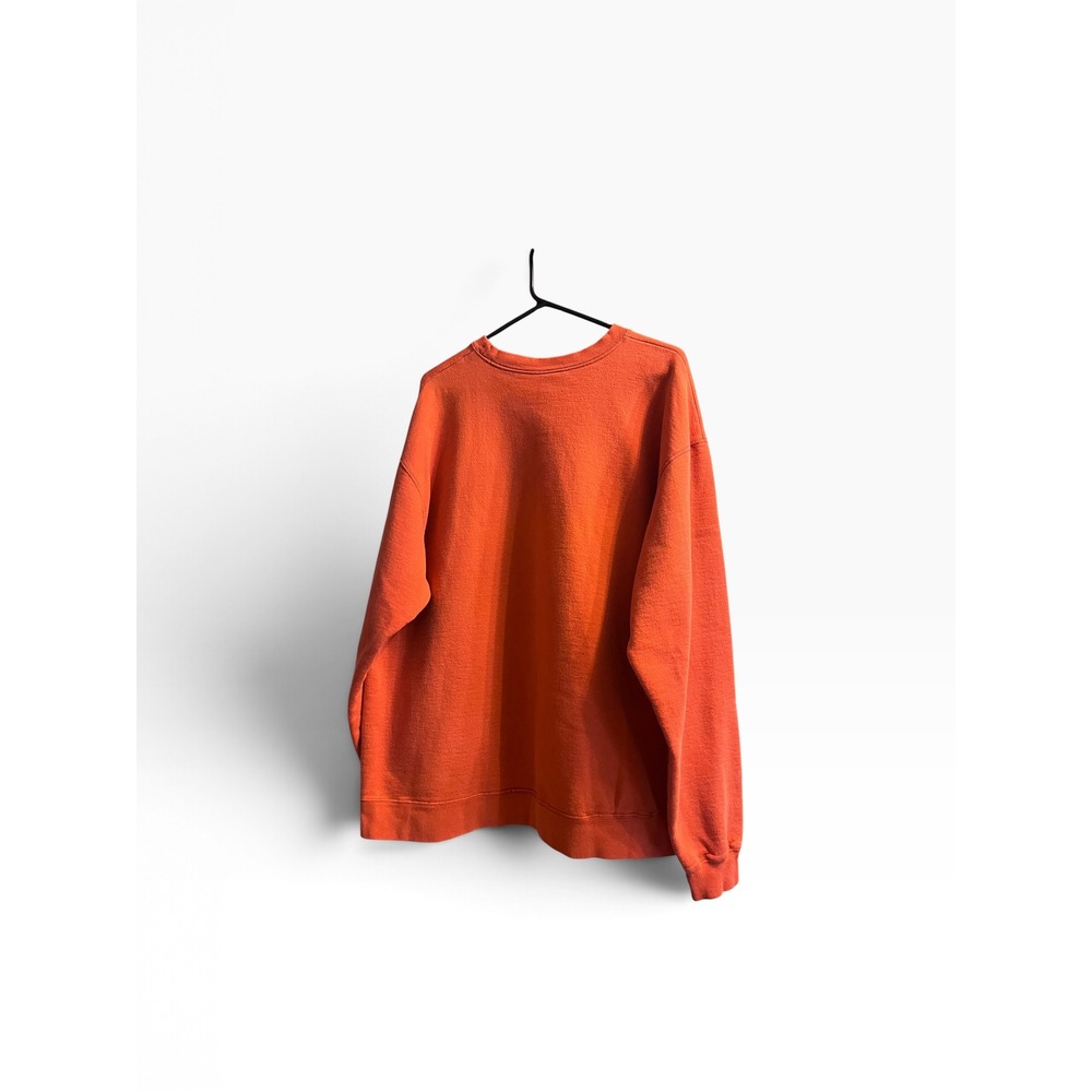 Vintage 90s Chevrolet Crewneck Sweatshirt Orange V-Stitch Embroidered Chevy XL - Picture 2 of 5